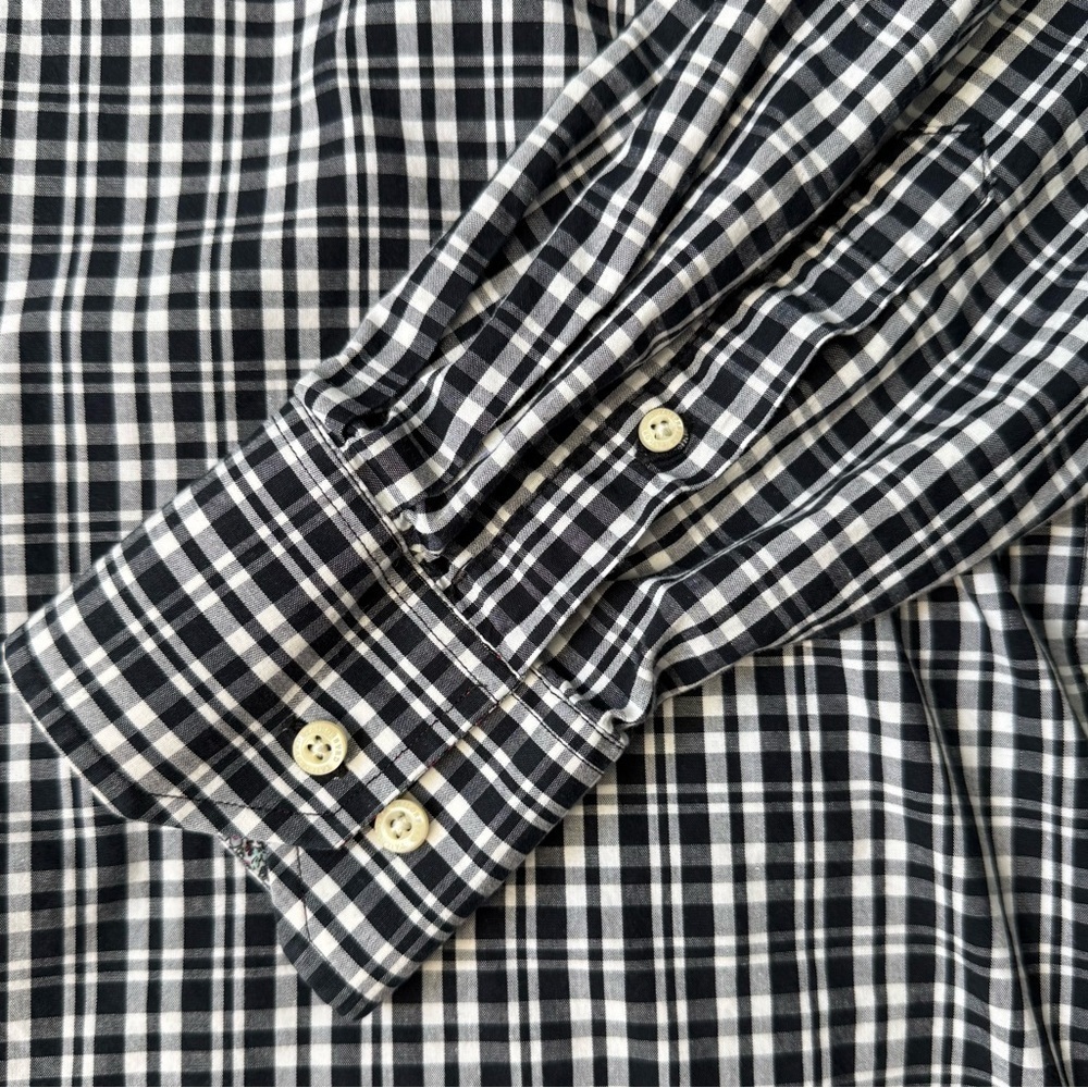 Tailorbyrd Long Sleeves Button Up Shirt Black & White Plaid Cotton Size 3XLT - Picture 3 of 8